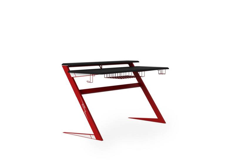 loft24 Schreibtisch Aries, Arbeitstisch mit Metallgestell und Halterung für Trinkbecher von loft24