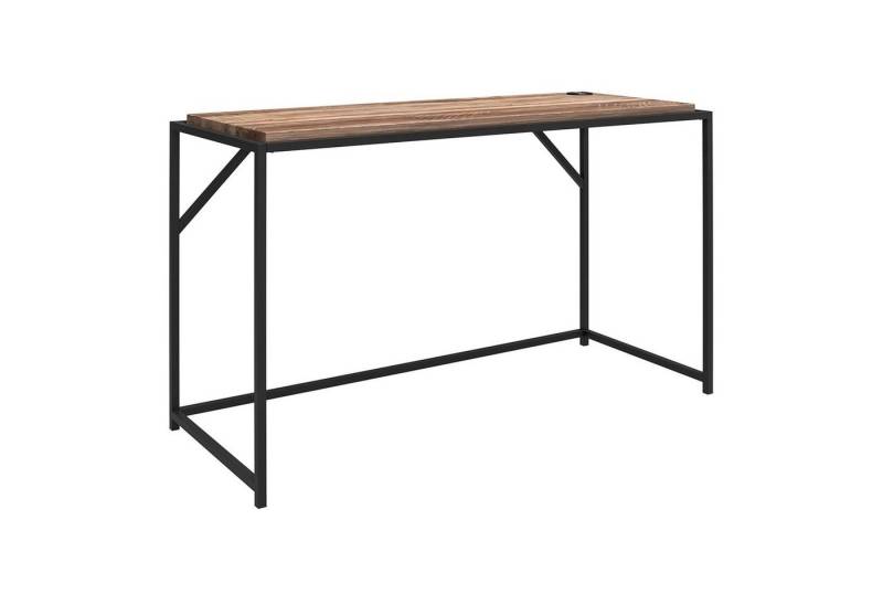 loft24 Schreibtisch Quincy, mit Ladestation, rustikale Holzoptik, Metallgestell, Breite 124,5 cm von loft24