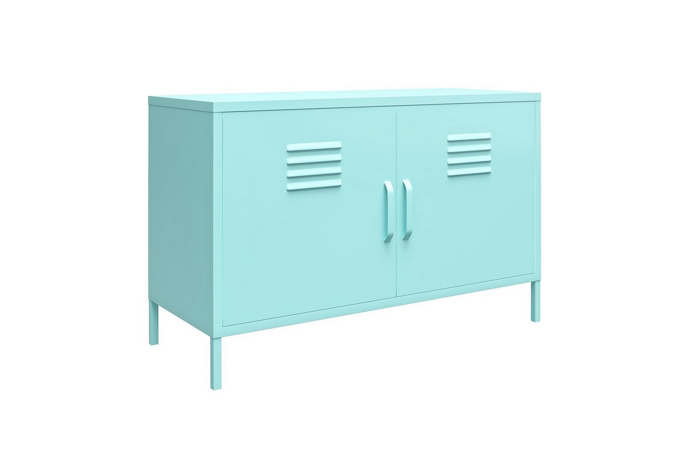 loft24 Sideboard Cache, Spint Schrank, 2 Türen, Metall, Retro Design, Breite 100 cm von loft24