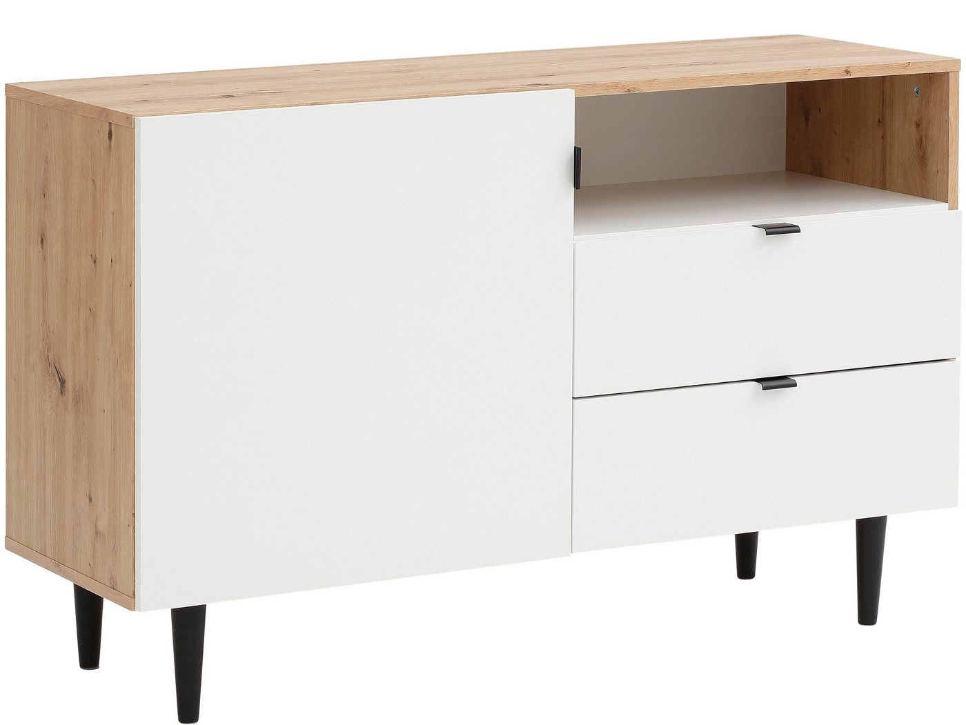 loft24 Sideboard Legolas, Made in Europe, erhältlich in 2 Farben, mit Buchenholz Beinen von loft24