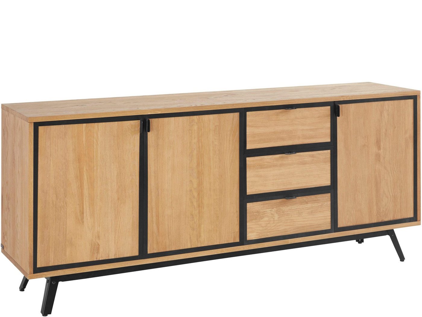 loft24 Sideboard Malti, Anrichte aus Kiefer, Rahmenoptik aus Metall, Breite 180 cm von loft24