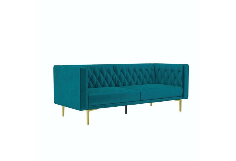 loft24 Sofa Marseille, 3-Sitzer Sofa mit Samtbezug, Metallfüße in goldfarben, 200 cm breit von loft24