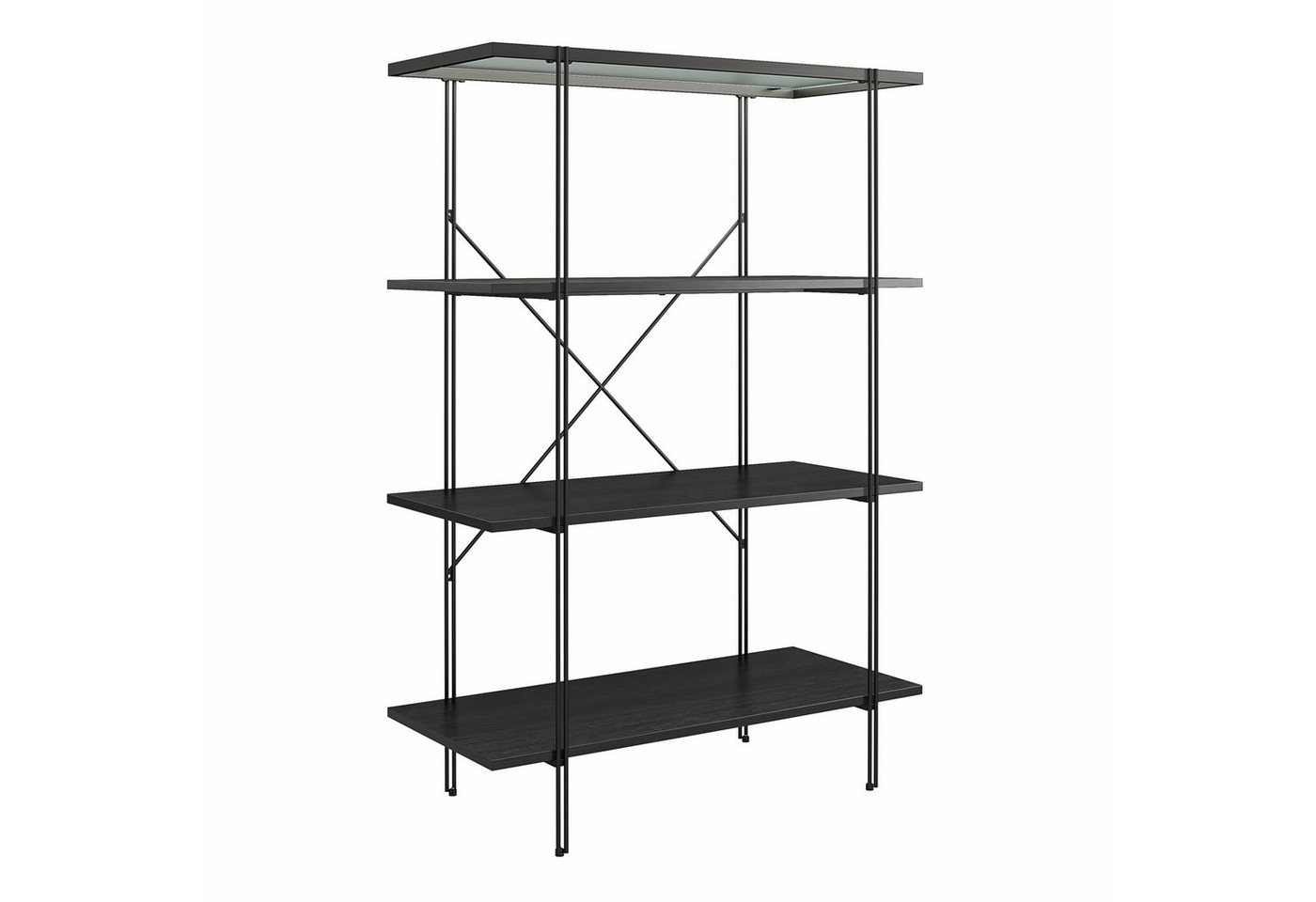 loft24 Standregal Wainwright, Bücherregal, Metallgestell, 4 Fächer, Höhe 117 cm von loft24