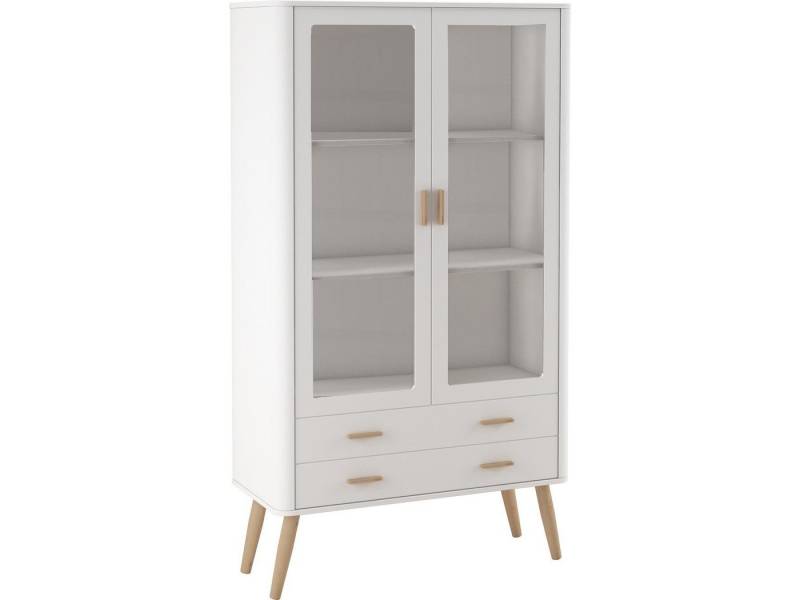 loft24 Standvitrine Piano mit 2 Glastüren und 2 Schubladen im Skandinavischen Stil von loft24