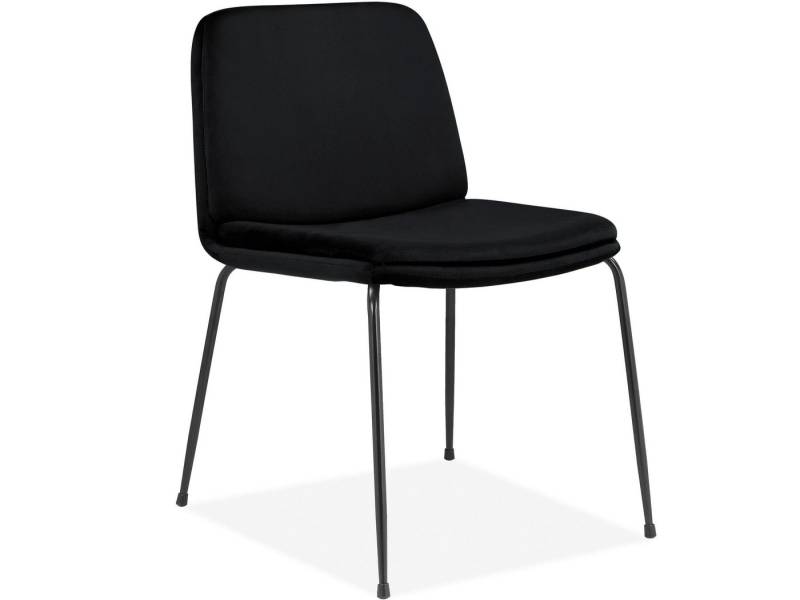 loft24 Stuhl Heino (2er-Set, 2 St), Esszimmerstuhl, Samtoptik, Metallgestell, Polsterstuhl von loft24