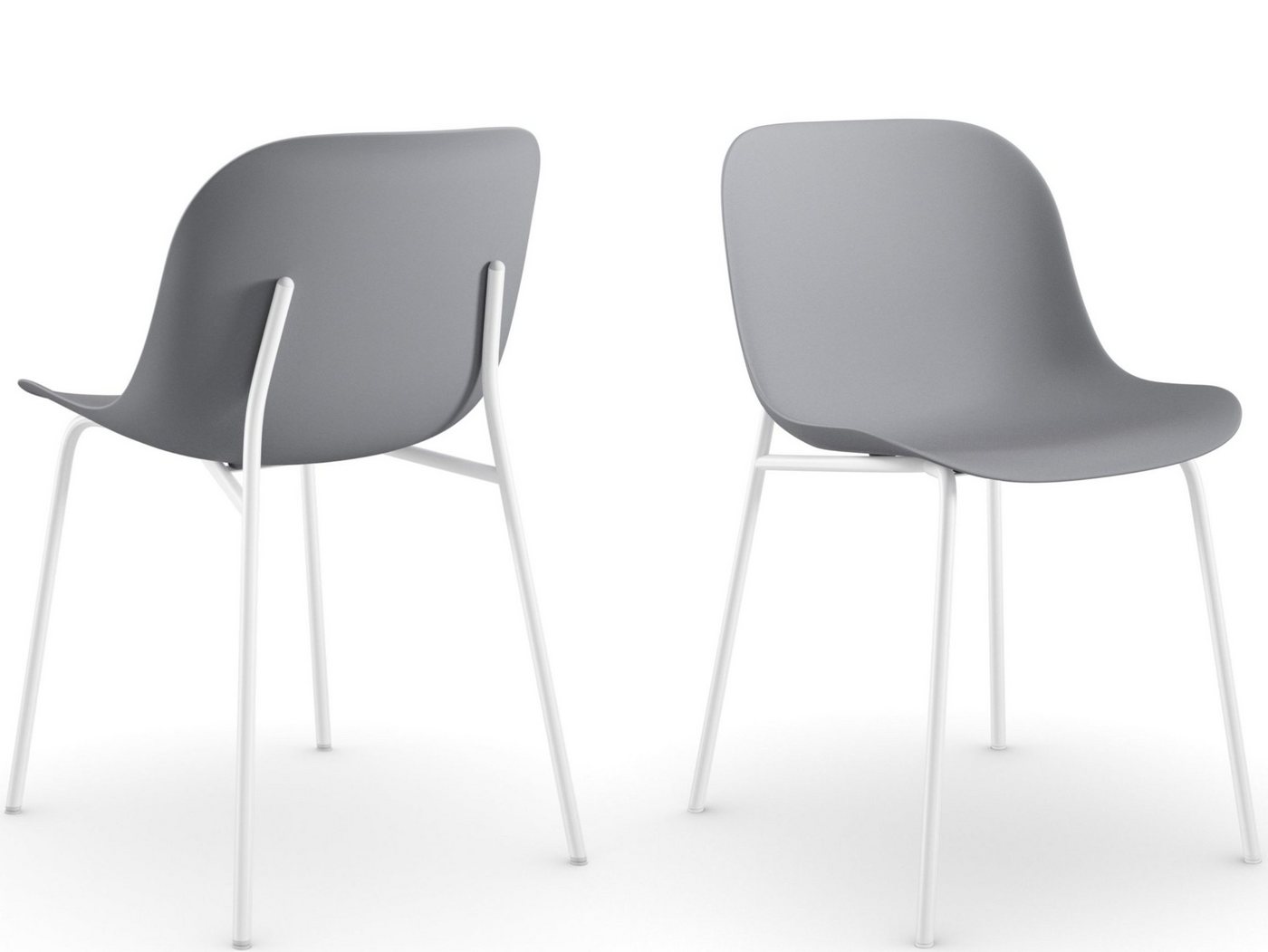 loft24 Stuhl Orca (Set, 2 St), Gestell aus Metall, Sitzschale aus Kunststoff, modern, Schalenstuhl von loft24