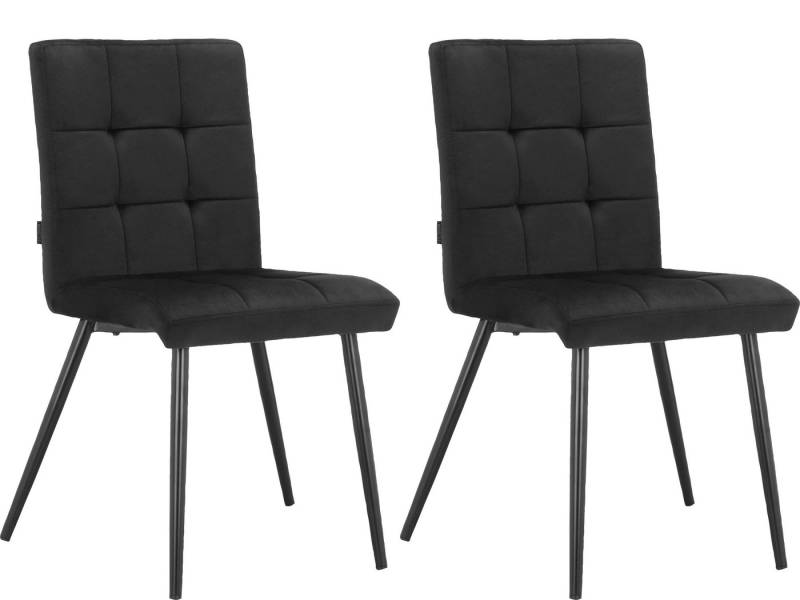 loft24 Stuhl Simba (2 St), Esszimmerstuhl, Metallgestell, Samtoptik mit Steppung von loft24