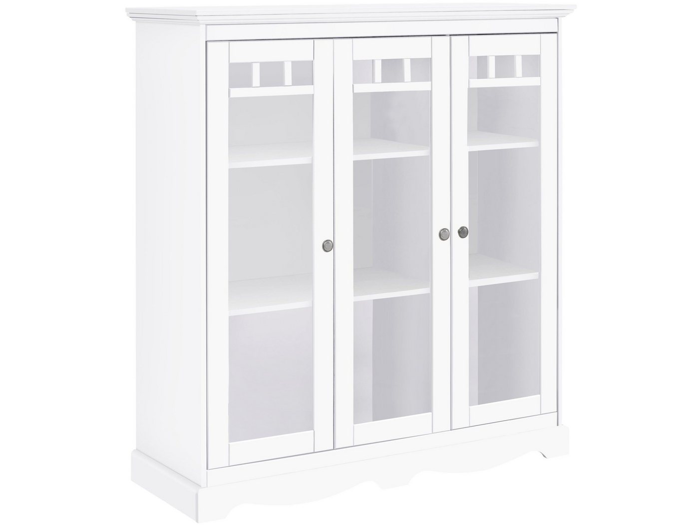 loft24 Vitrine Monty Standvitrine, Vitrinenschrank, 3 Glastüren, Kiefer, Landhausstil von loft24