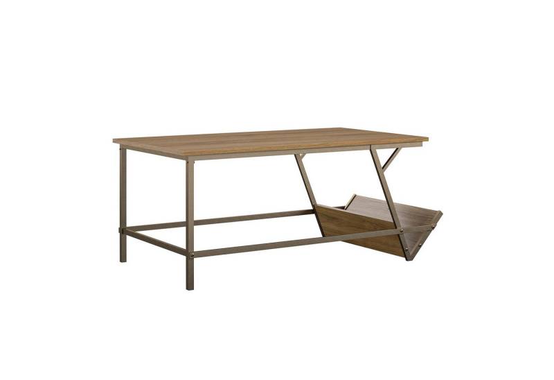 loft24 Wohnzimmertisch Regal, Couchtisch mit Metallgestell und Zeitschriftenablage von loft24