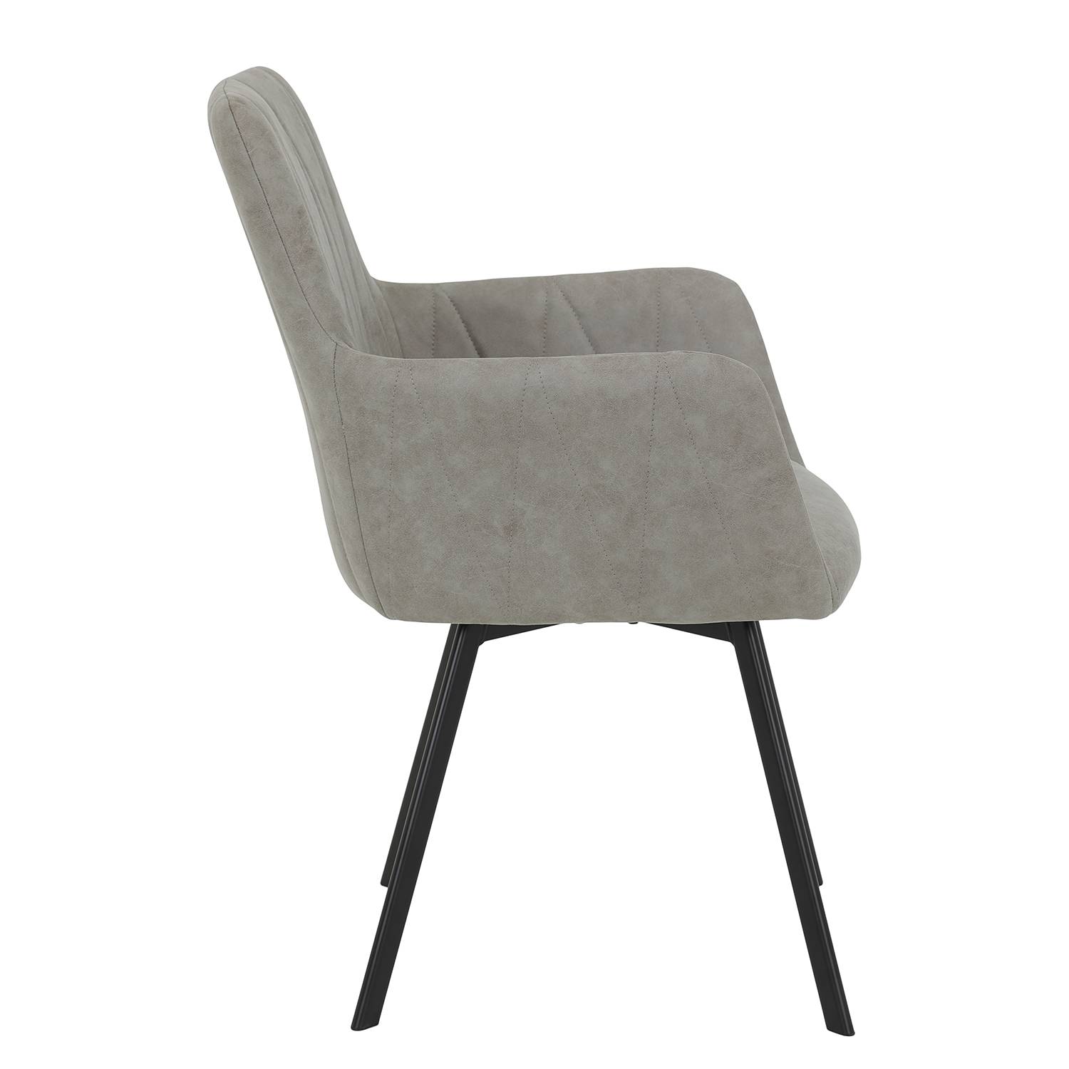 home24 Armlehnenstuhl Kivioli 2er-Set 58 x 88 x 63cm Grau/Grau von home24