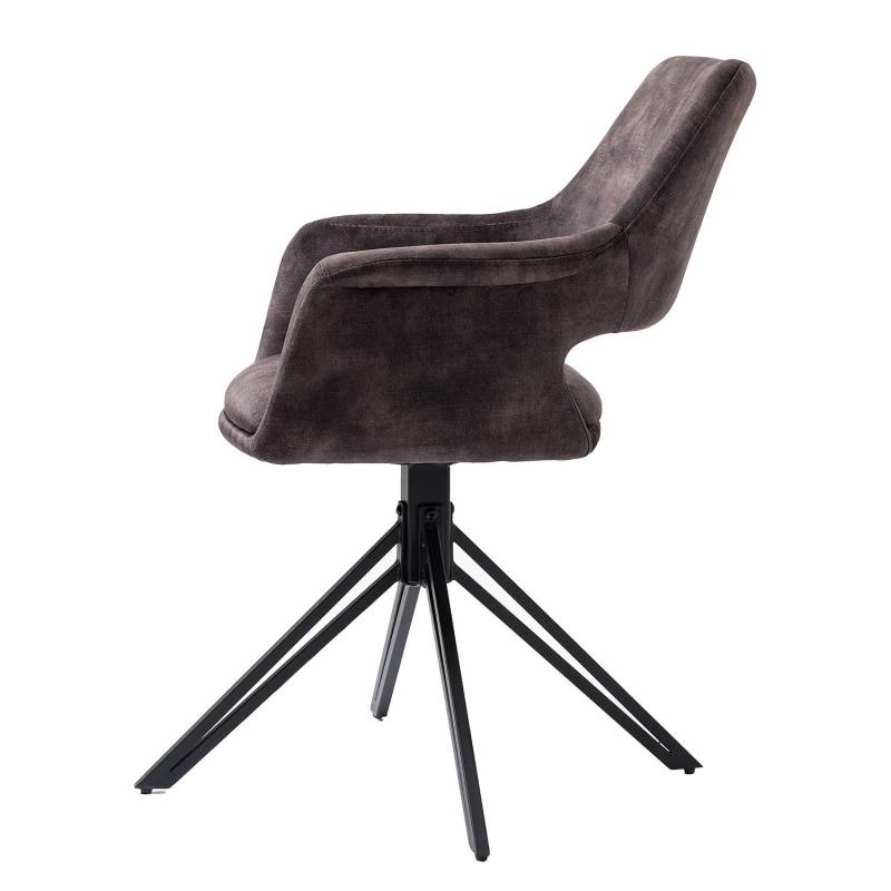 home24 Drehbarer Armlehnenstuhl Moala 2er-Set 57 x 84 x 61cm Grau/Vintage Grau von home24