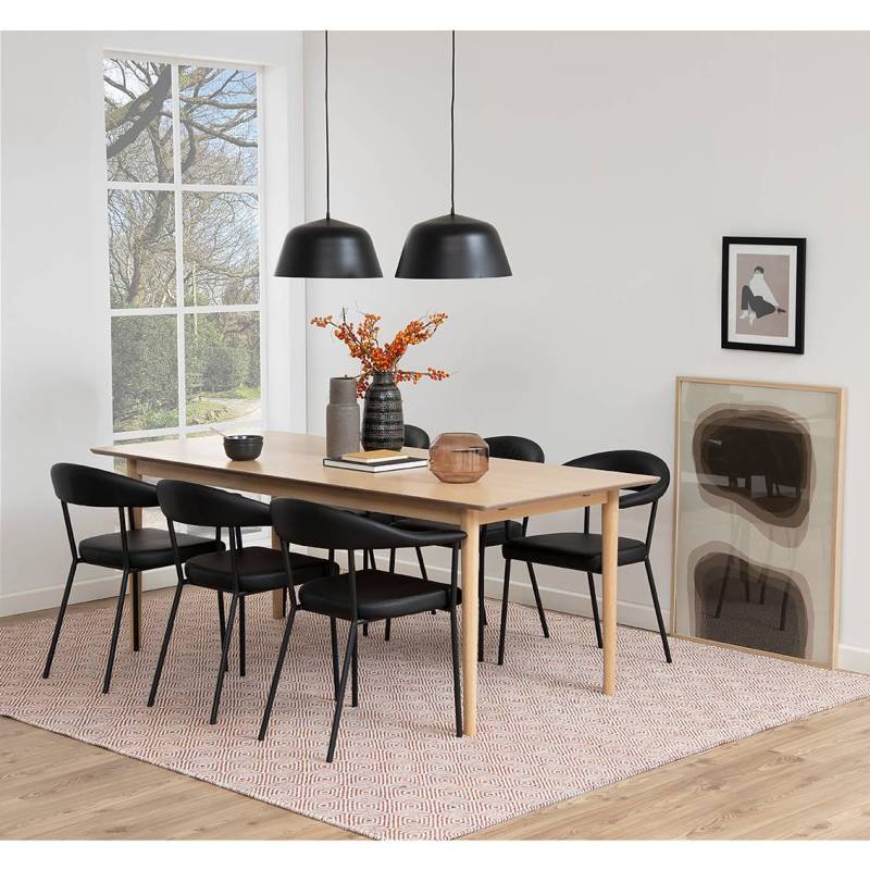 home24 Armlehnenstuhl Otava 2er-Set 56 x 78 x 53cm Schwarz von home24