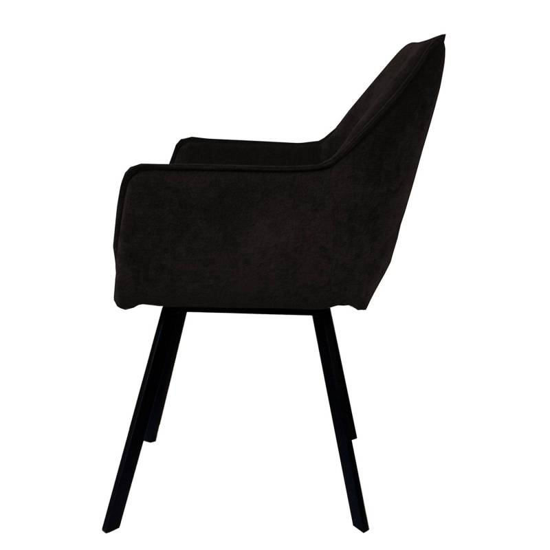 home24 Armlehnenstuhl Togay 60 x 86 x 63cm Schwarz/Schwarz von home24