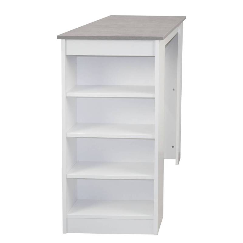 home24 Bartisch Bornem 52 x 102 x 120cm Weiß/Weiß/Grau von home24