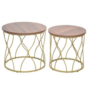 home24 Beistelltisch Kalundborg 2er-Set Ø 50cm Gold von home24
