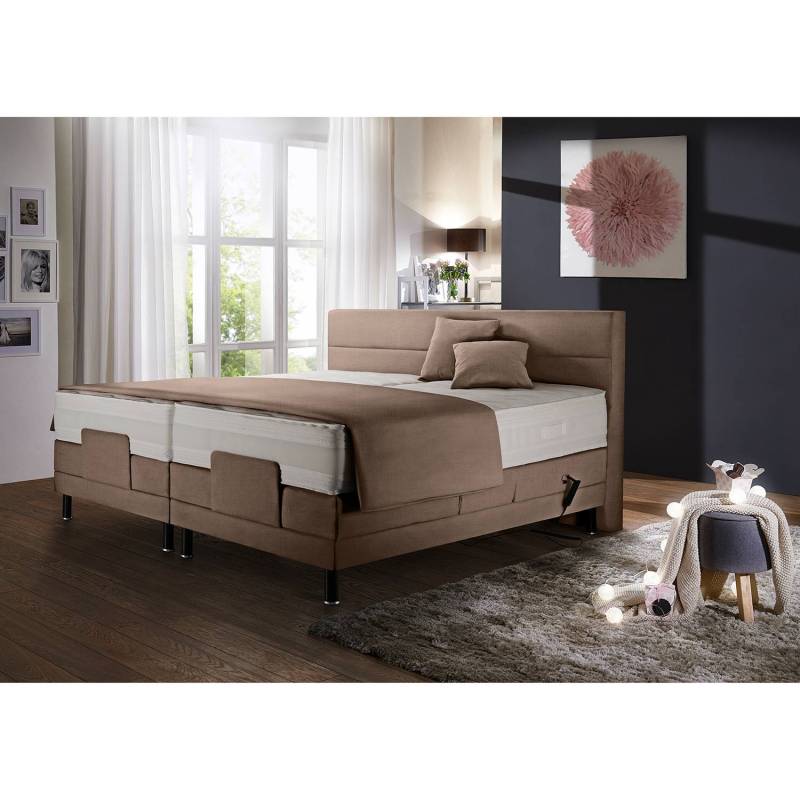 home24 Boxspringbett Celina 160 x 200cm Spanplatte Braun/Cappuccino H3 von home24