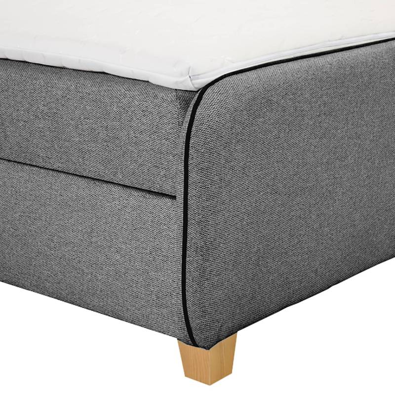 home24 Boxbett Cottage Grove mit Stauraum 180 x 200cm Strukturstoff/Webstoff Grau/Dunkelgrau Eiche von home24