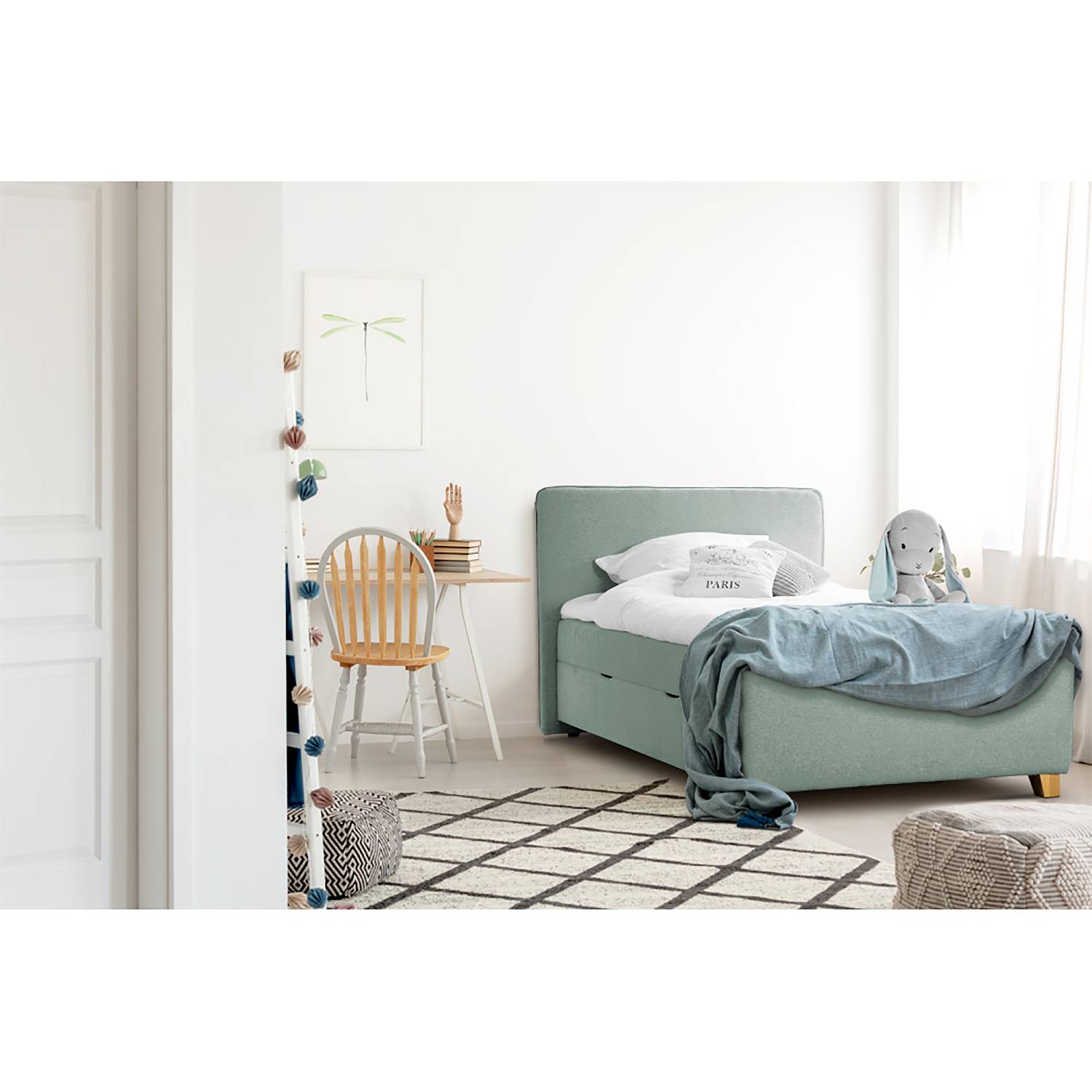 home24 Boxbett Cottage Grove mit Stauraum 120 x 200cm Strukturstoff/Webstoff Grün/Mint Eiche home24 Boxbett Cottage Grove mit Stauraum 120 x 200cm Strukturstoff/Webstoff Grün/Mint Eiche von home24