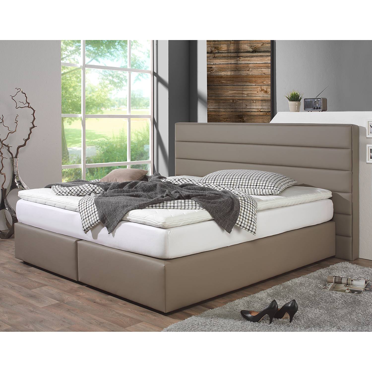 Boxspringbett Ingebo Kunstleder von loftscape