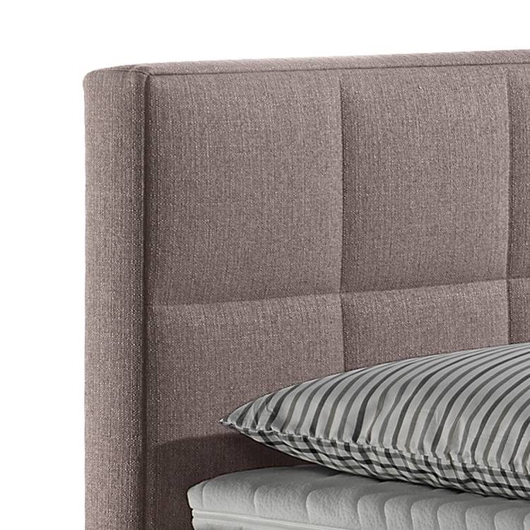 home24 Boxspringbett Lifford 140 x 200cm Bezug: Strukturstoff Gestell: Massivholz Beige/Beige H2 Bonellfederkernmatratze von home24