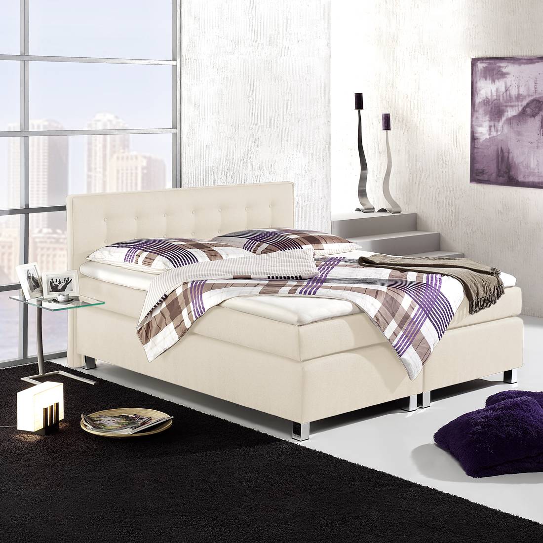home24 Boxspringbett Melody 100 x 200cm Gestell: Massivholz Bezug: Strukturstoff Beige/Ecru H2 Kaltschaumtopper Kaltschaummatratze home24 Boxspringbett Melody 100 x 200cm Gestell: Massivholz Bezug: Strukturstoff Beige/Ecru H2 Kaltschaumtopper Kaltschaummatratze von home24