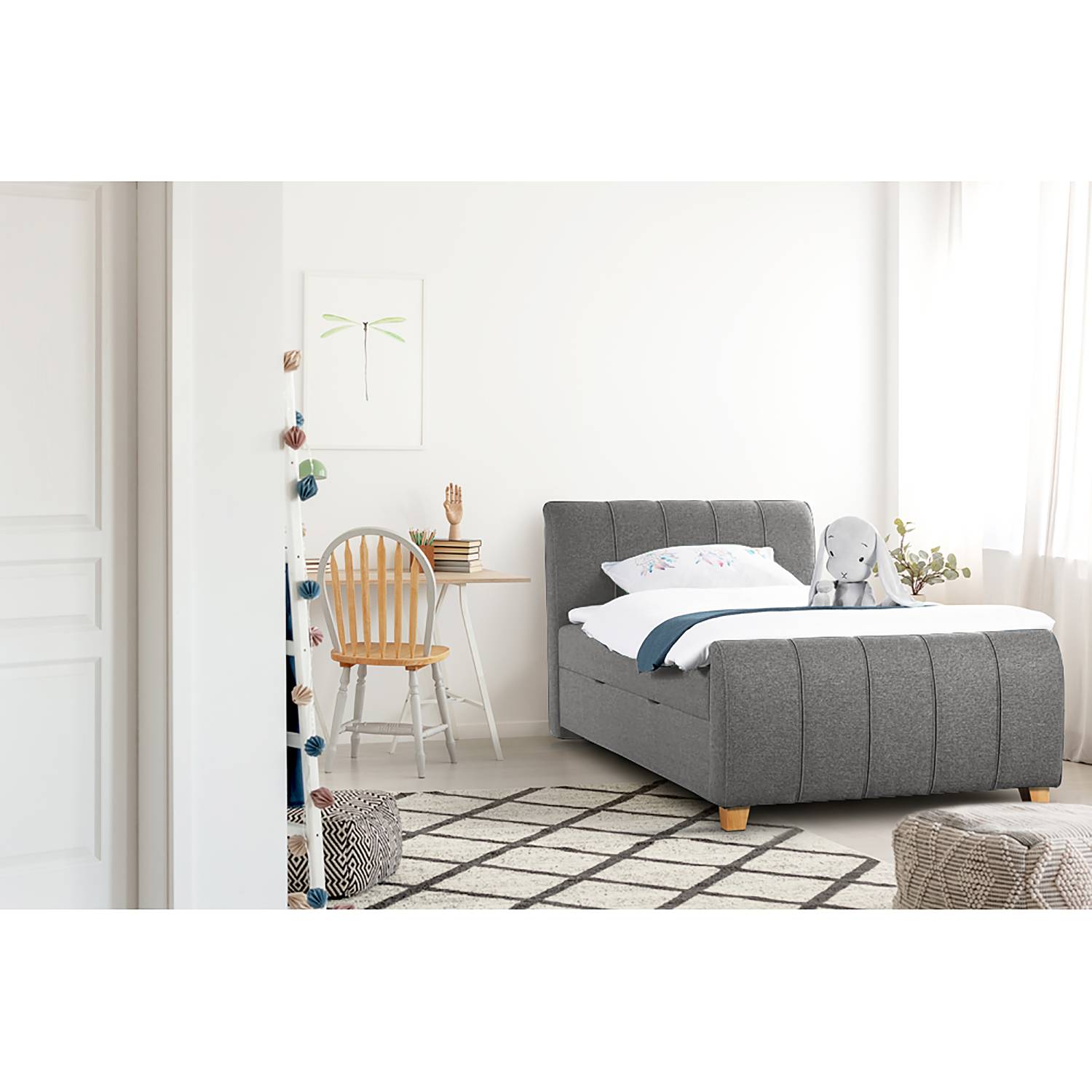 home24 Boxbett Noble County mit Stauraum 120 x 200cm Strukturstoff/Webstoff Grau/Dunkelgrau Eiche home24 Boxbett Noble County mit Stauraum 120 x 200cm Strukturstoff/Webstoff Grau/Dunkelgrau Eiche von home24