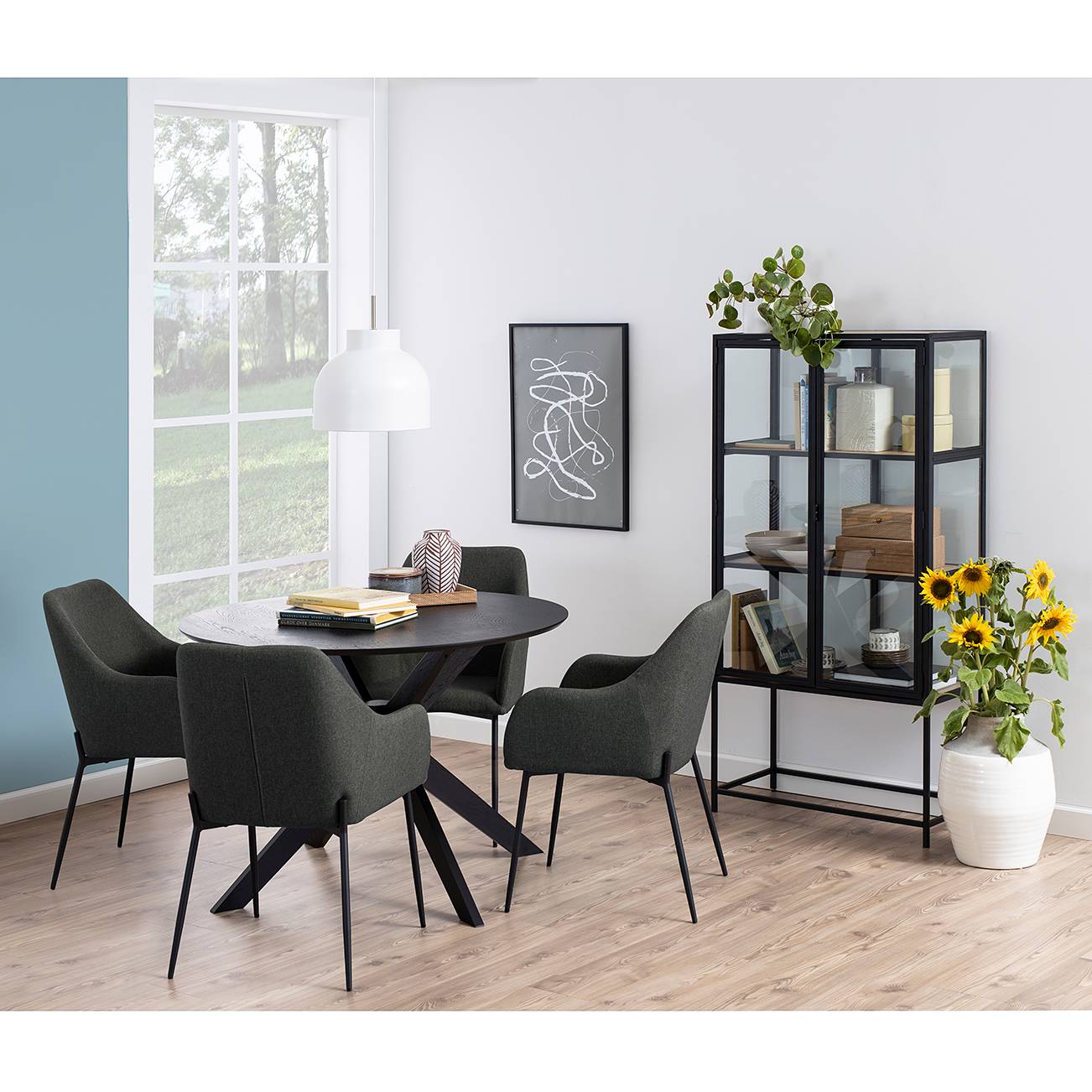 home24 Esstisch Ø 105cm Weiß/Eiche Schwarz home24 Esstisch Ø 105cm Weiß/Eiche Schwarz von home24
