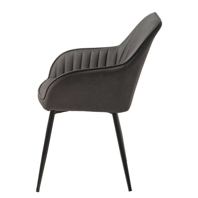 home24 Esszimmerstuhl Calles 2er-Set 58 x 84 x 59cm Grau/Dunkelgrau von home24