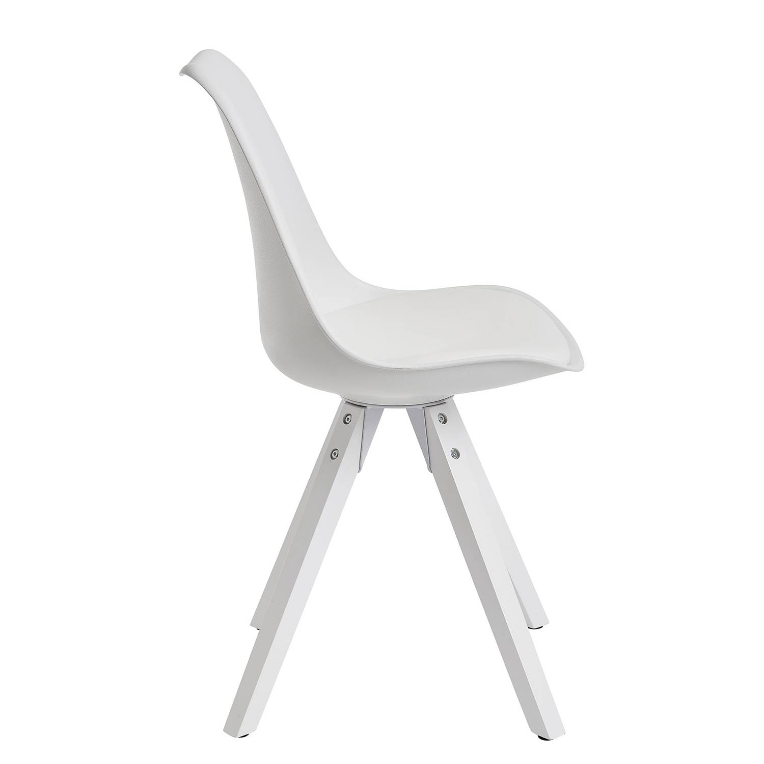 home24 Esszimmerstuhl Eichberg 2er-Set 52 x 87 x 49cm Weiß/Weiß von home24