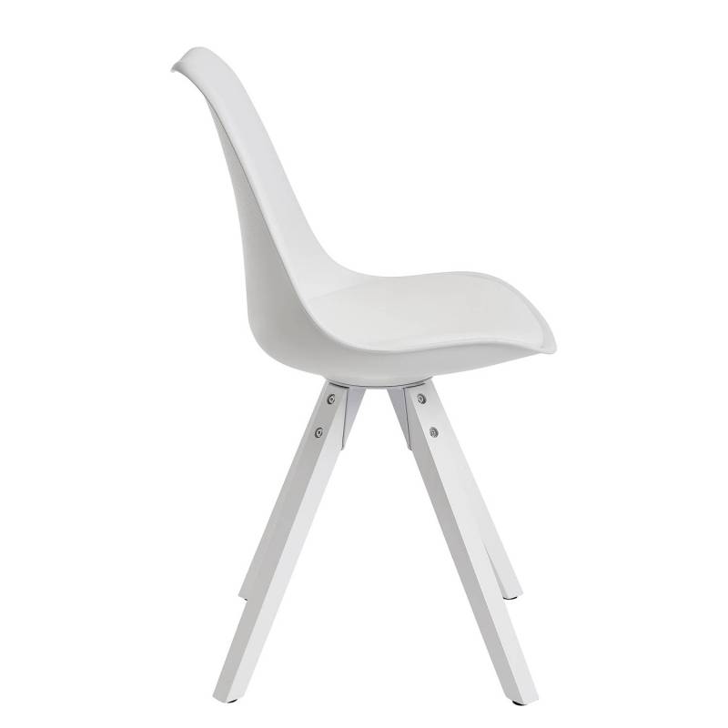 home24 Esszimmerstuhl Eichberg 2er-Set 52 x 87 x 49cm Weiß/Weiß von home24