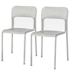 home24 Esszimmerstuhl Evelin 2er-Set 43 x 80 x 40cm Grau/Hellgrau von home24
