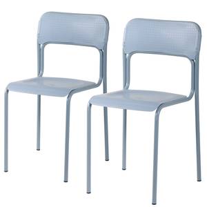 home24 Esszimmerstuhl Evelin 2er-Set 43 x 80 x 40cm Blau/Hellblau von home24