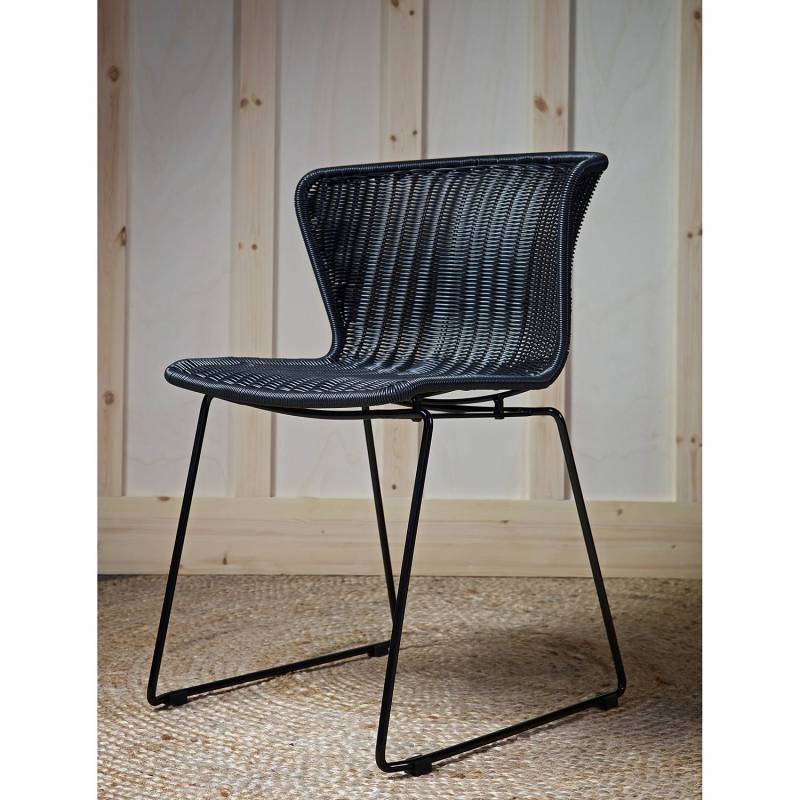 home24 Esszimmerstuhl Roseboro 2er-Set 55 x 78 x 54cm Schwarz/Schwarz von home24