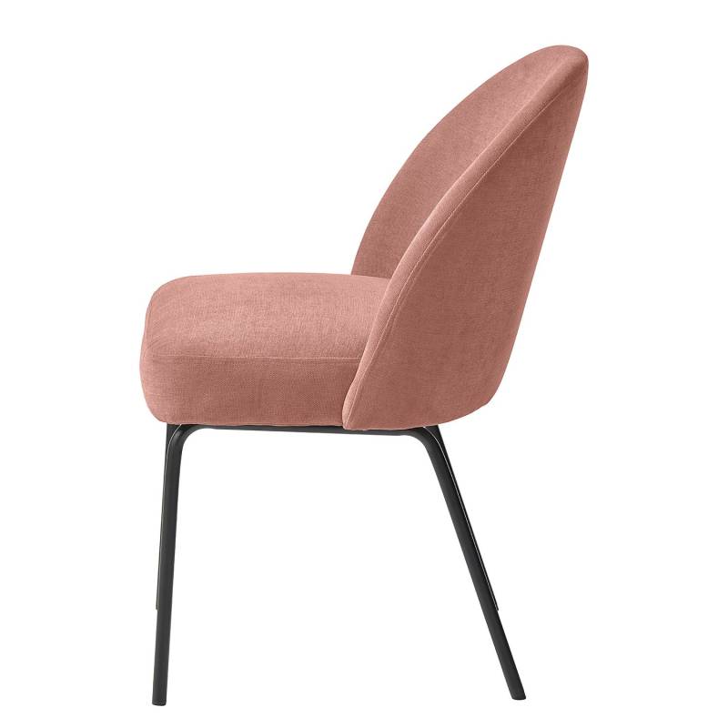home24 Esszimmerstuhl Torrent 2er-Set 49 x 84 x 57cm Rot/Altrosa von home24