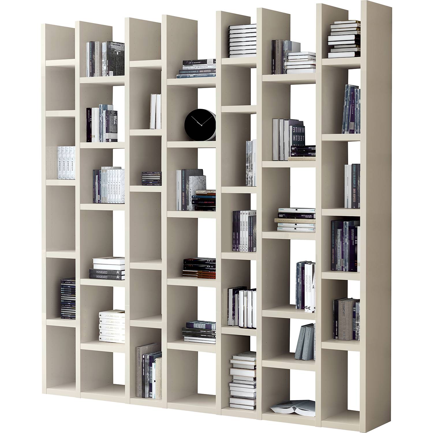 Fredriks Bücherregal Emporior II Wabenplatte Matt Hellbeige 211x211x33 cm (BxHxT) von loftscape