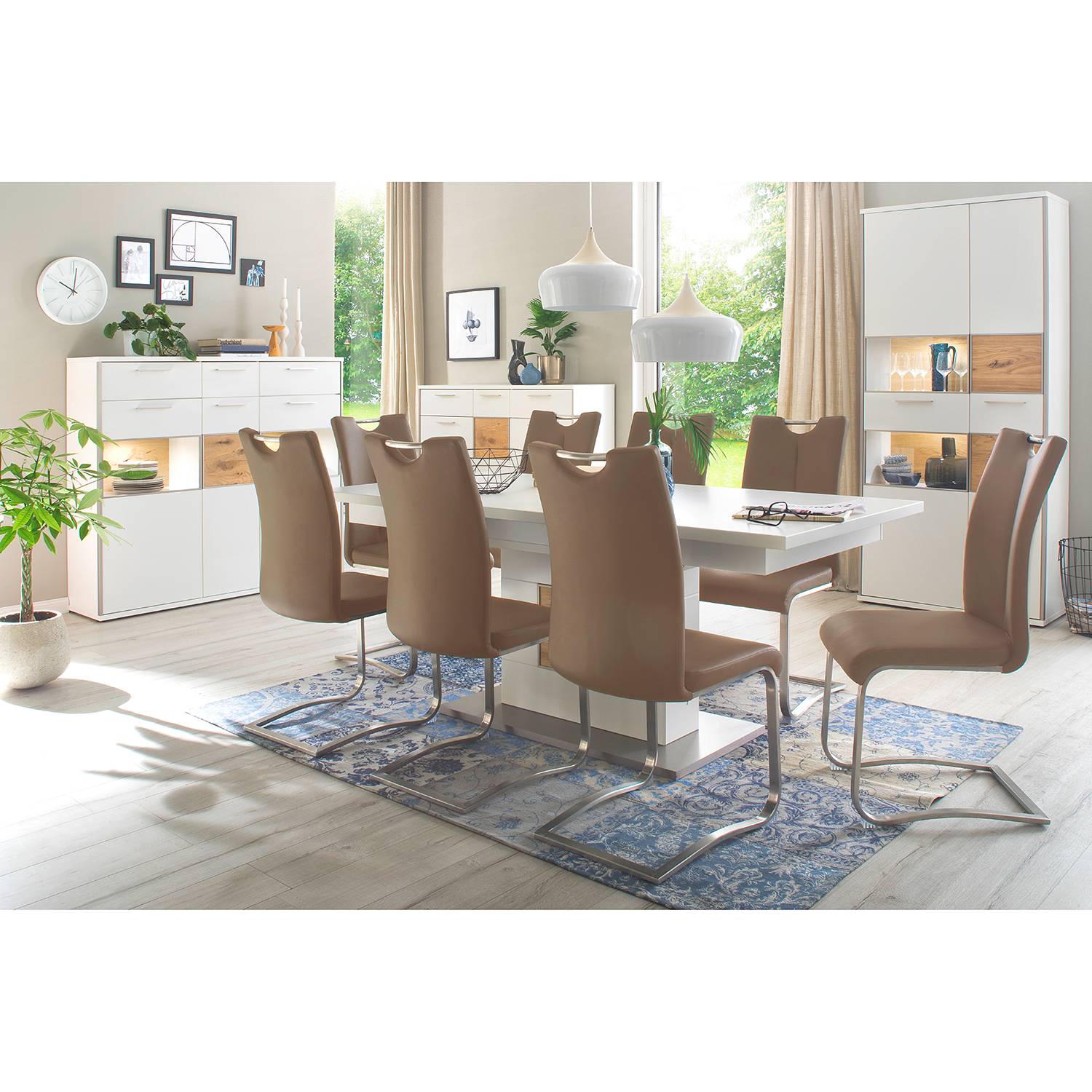 home24 Freischwinger Anamela I 2er-Set 45 x 102 x 58cm Braun/Braun von home24
