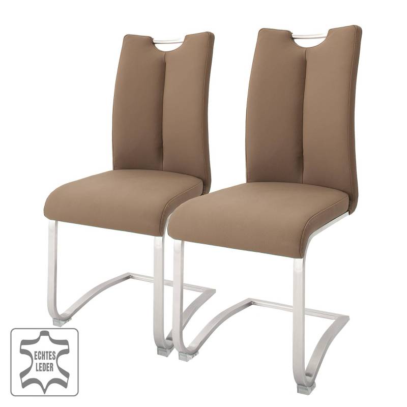 home24 Freischwinger Anamela II 2er-Set 45 x 102 x 58cm Braun/Braun von home24