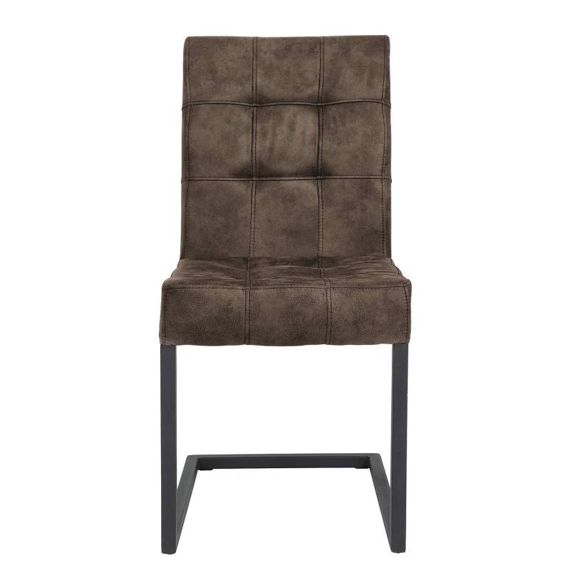 home24 Freischwinger 2er-Set 42 x 91 x 62cm Grau/Vintage Grau von home24