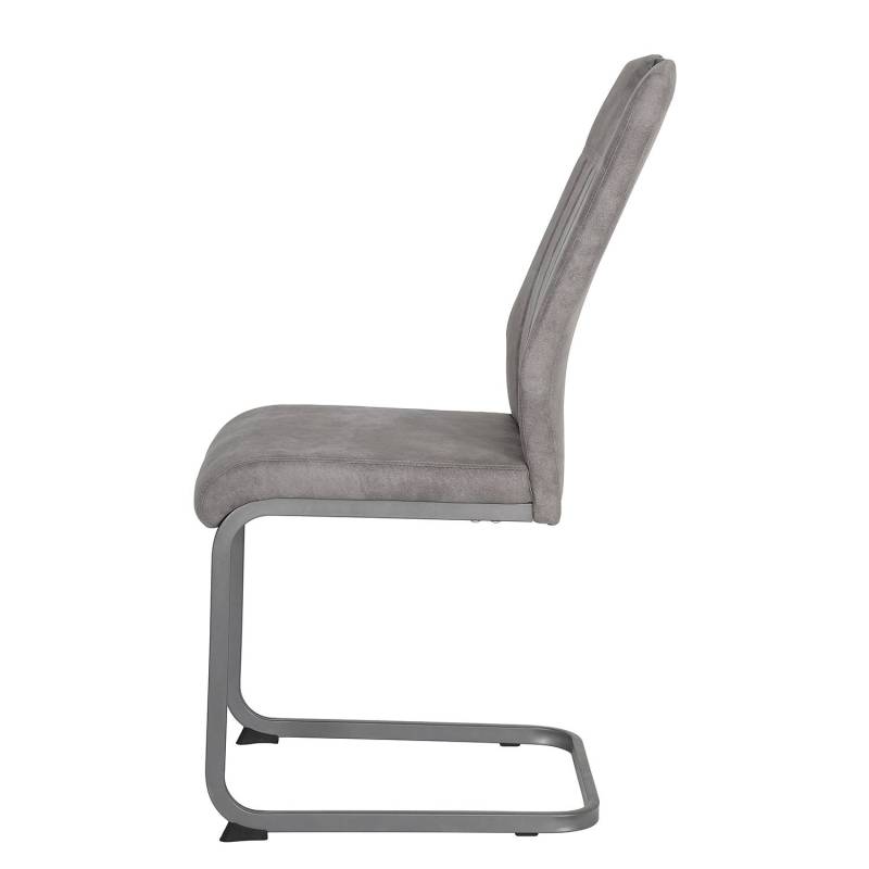 home24 Freischwinger Cotulla 44 x 98 x 61cm 2er Set Grau/Vintage Grau von home24