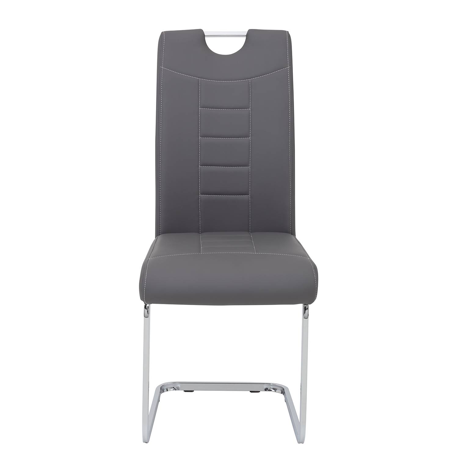 home24 Freischwinger Festola 44 x 104 x 58cm 2er Set Grau/Grau von home24