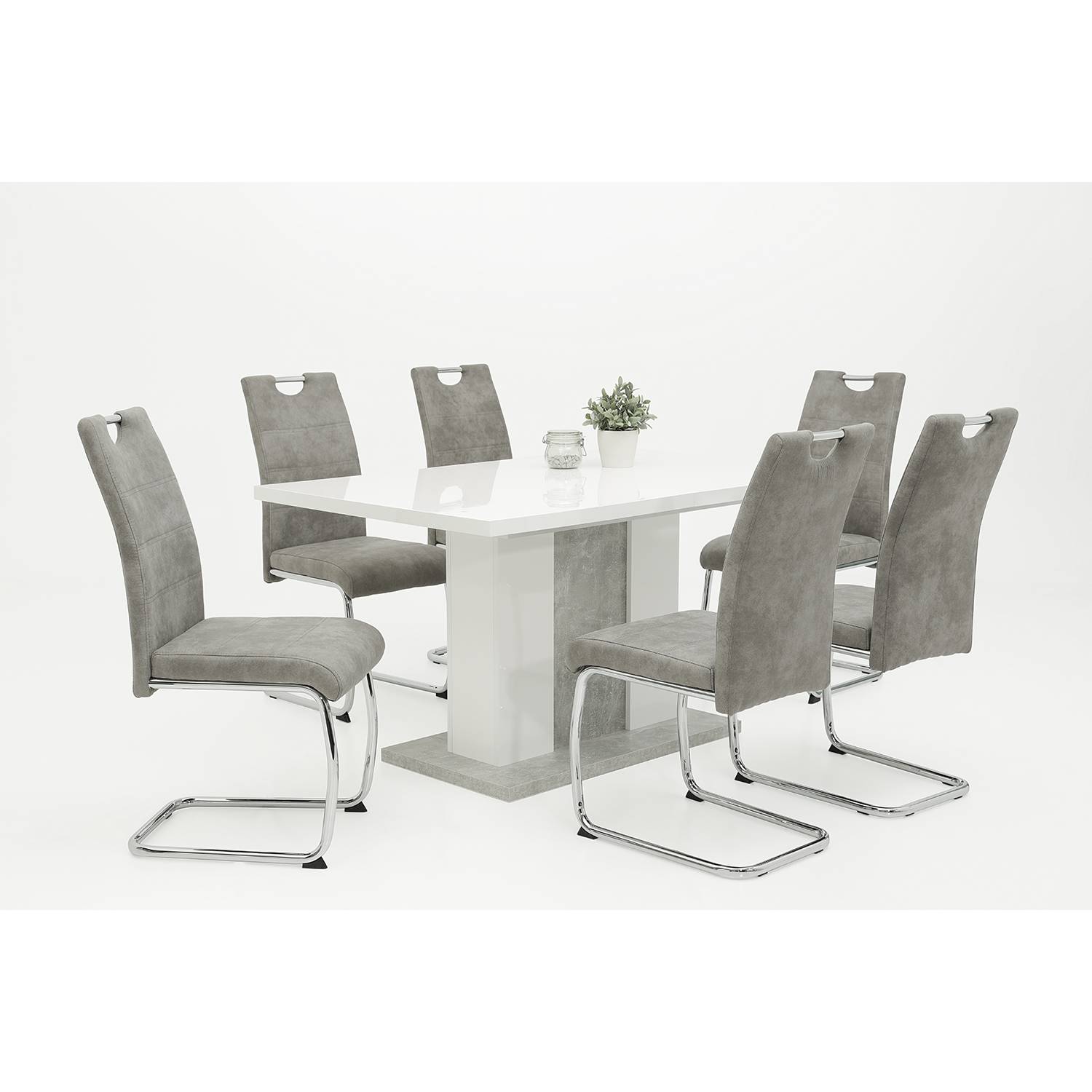 home24 Freischwinger La Paz II 43 x 98 x 59cm 2er Set Grau/Vintage Grau von home24