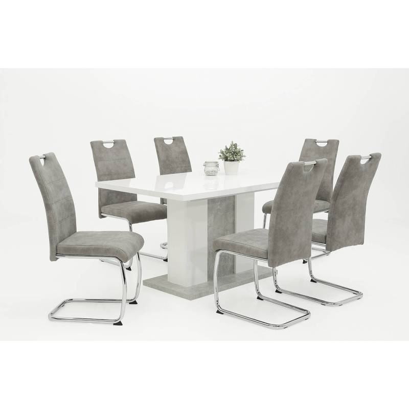 home24 Freischwinger La Paz II 43 x 98 x 59cm 2er Set Grau/Vintage Grau von home24