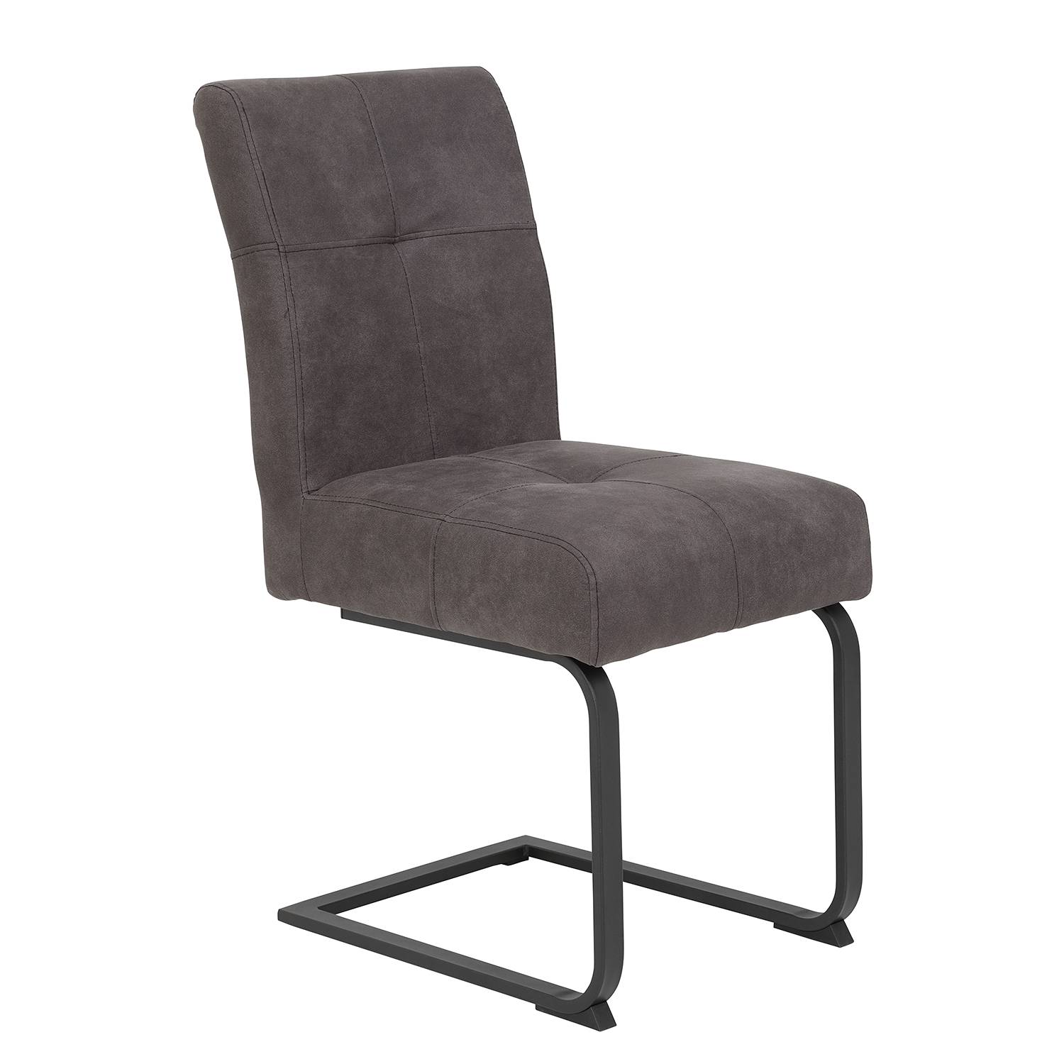 home24 Freischwinger Onlay 2er-Set 43 x 91 x 65cm Schwarz/Grau von home24