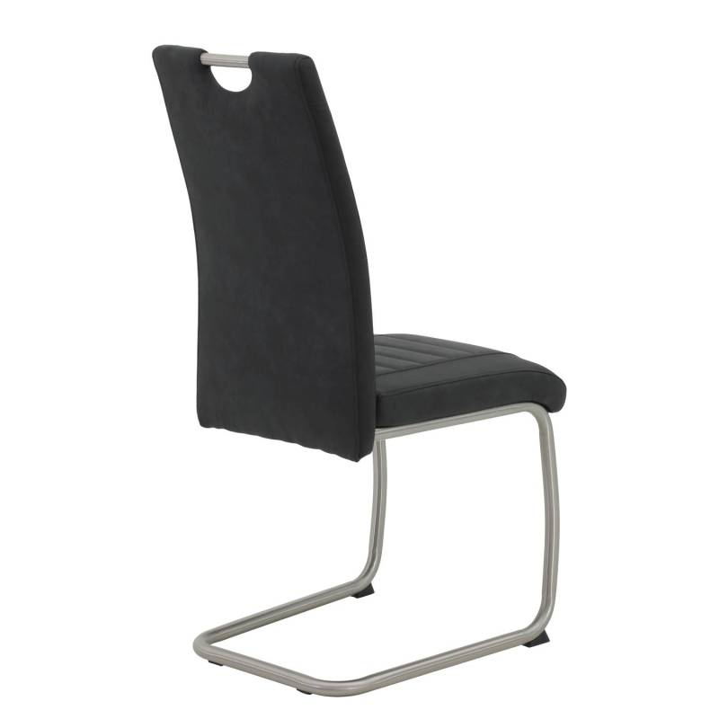 home24 Freischwinger Wisches 43 x 98 x 59cm 2er Set Schwarz/Anthrazit von home24