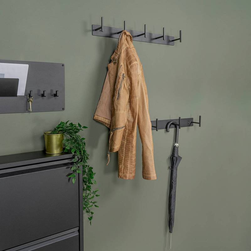 home24 Garderobenleiste Colburn 64cm Schwarz/Schwarz von home24