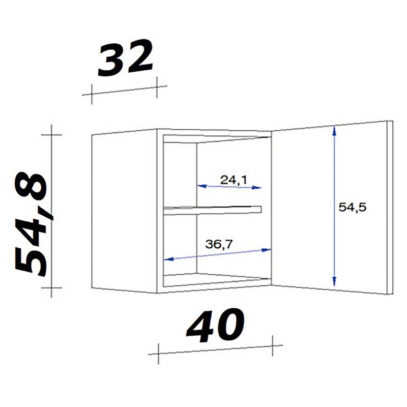 home24 Hängeschrank 40cm Braun/Weiß/Weiß/Eiche Sonoma Dekor von home24
