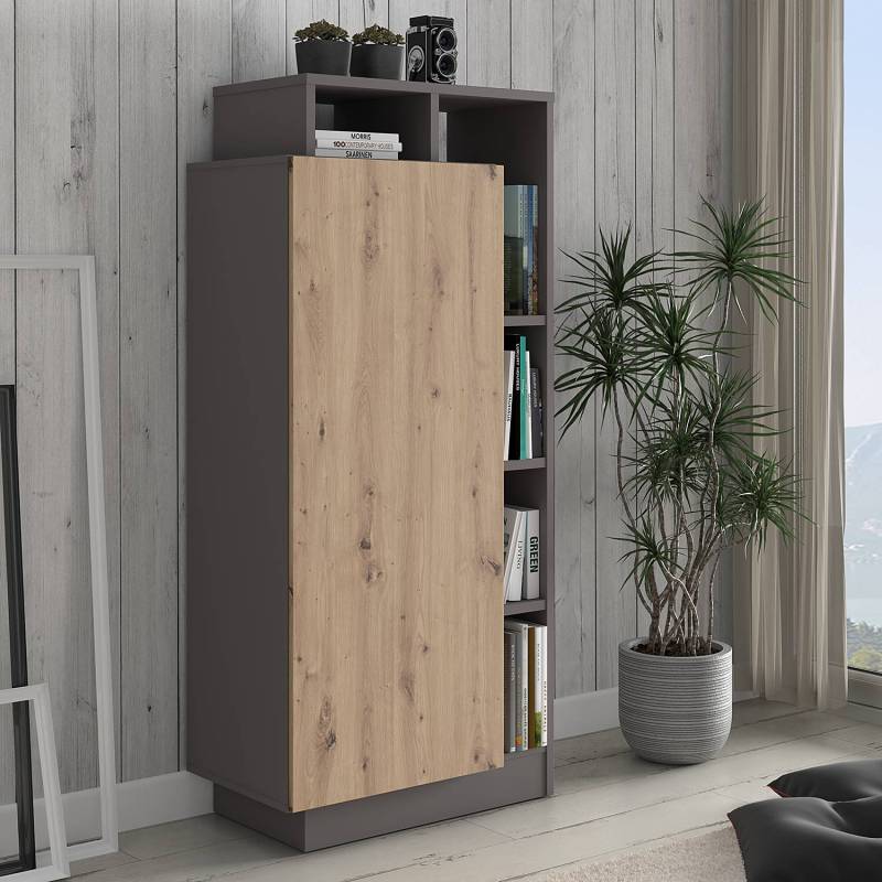home24 Highboard Aneraa 74 x 159 x 42cm Braun/Grau von home24