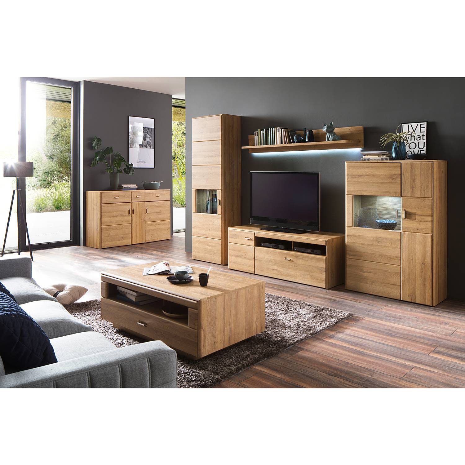 home24 Highboard 94 x 139 x 39cm Glastür links Braun home24 Highboard 94 x 139 x 39cm Glastür links Braun von home24