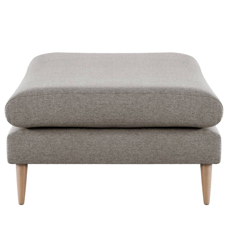 home24 Hockerbank Kayena 181 x 44 x 78cm Beige Buche Hell Webstoff Lark: Braungrau von home24