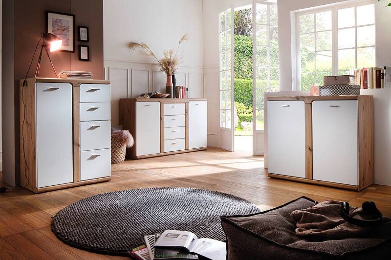 home24 Kommode 80 cm 80 x 108 x 45cm Braun/Weiß von home24